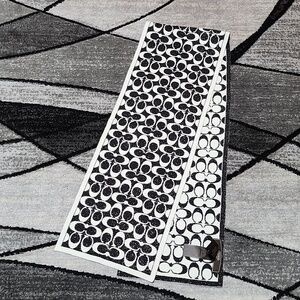 COACH SIGNATURE METALLIC LOGO REVERSIBLE WOOL SCARF